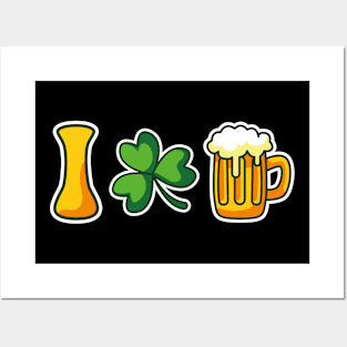 I Heart Shamrock Beer Drinking Irish Team St. Patrick's Day Posters and Art